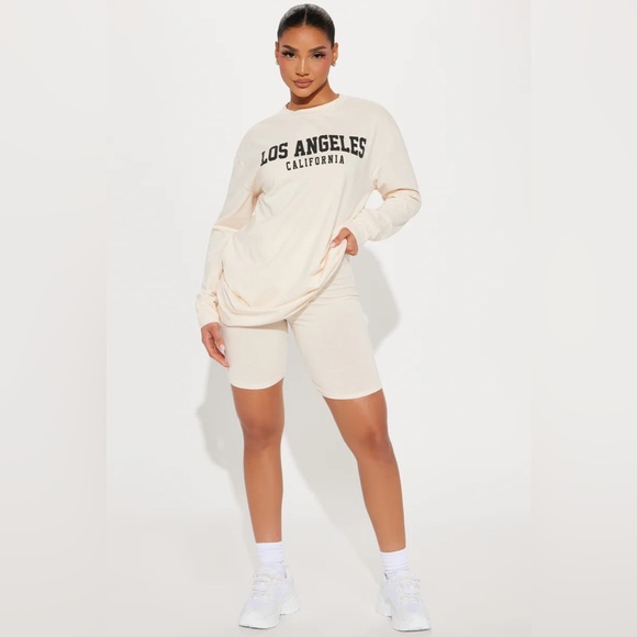 Nwt FashionNova Los Angeles Biker Short Set - Picture 4 of 7